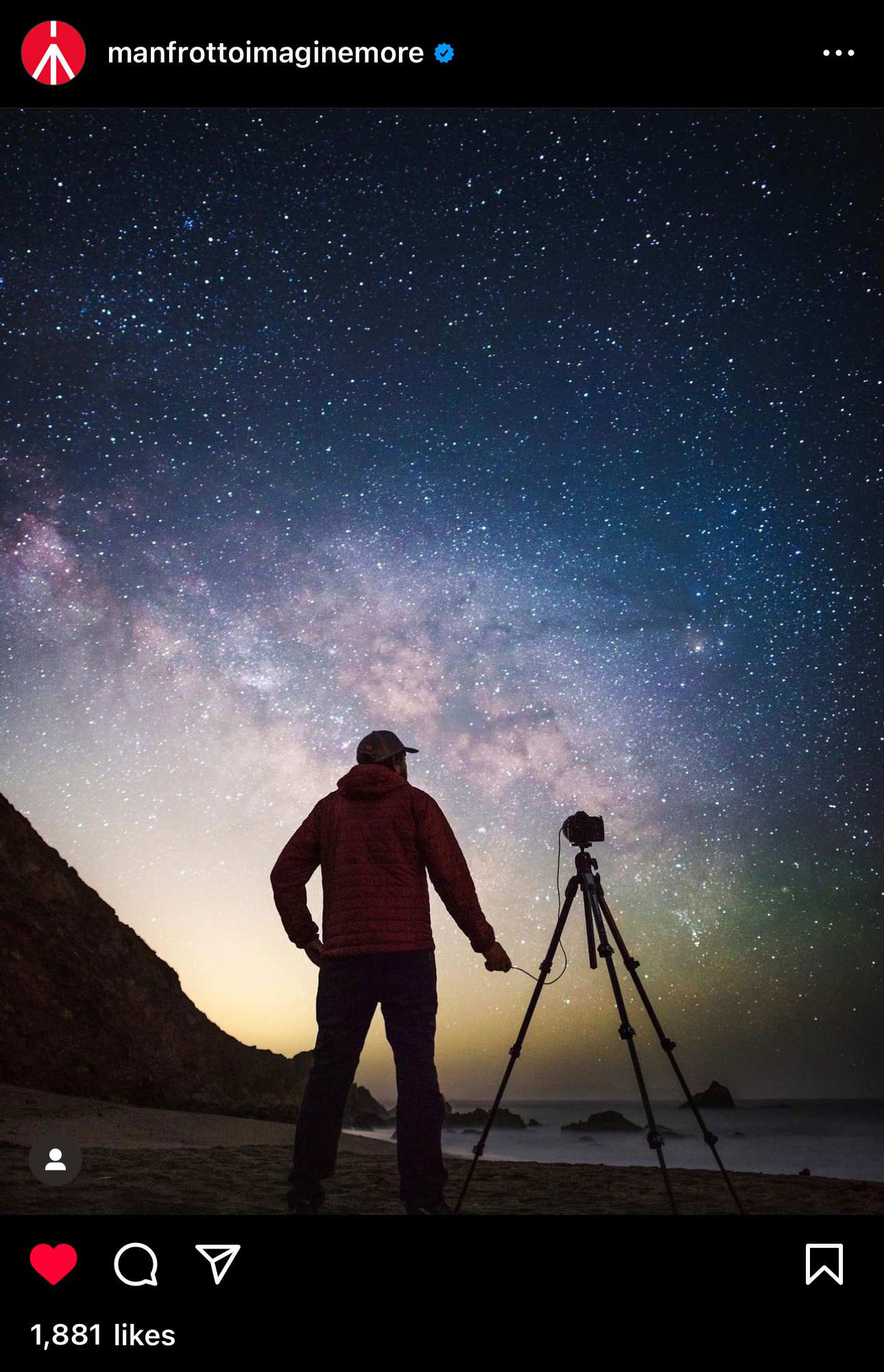 Photographing the Milky Way over the Pacific Ocean for Manfrotto.