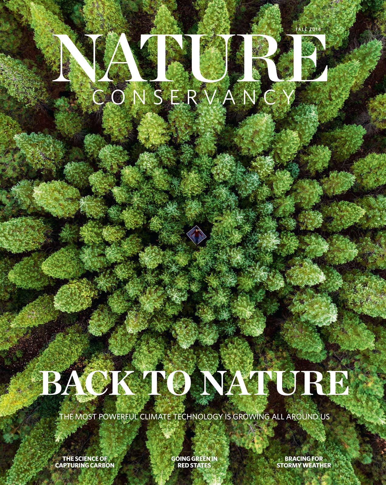 Cover of Nature Conservancy magazine showing a top-down view of a Nelder Plot.